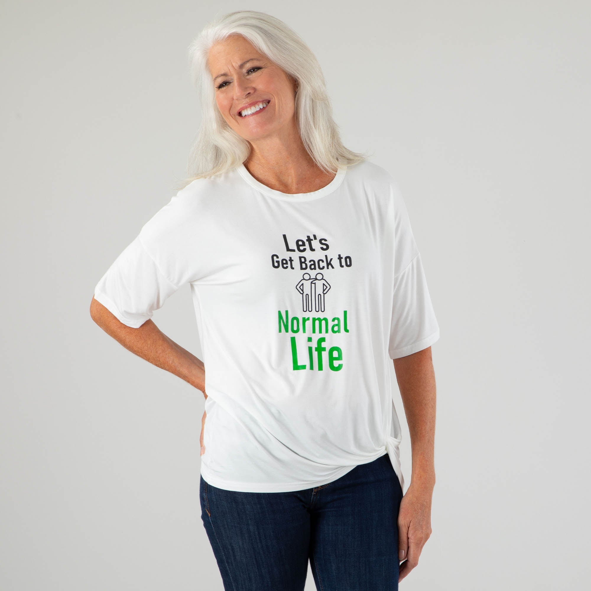 Let's Get Back Dolman Front Twist T-Shirt - Aaria Tees Aaria Tees