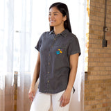 Paw Print Short Sleeve Camp Shirt - Aaria Tees Aaria Tees