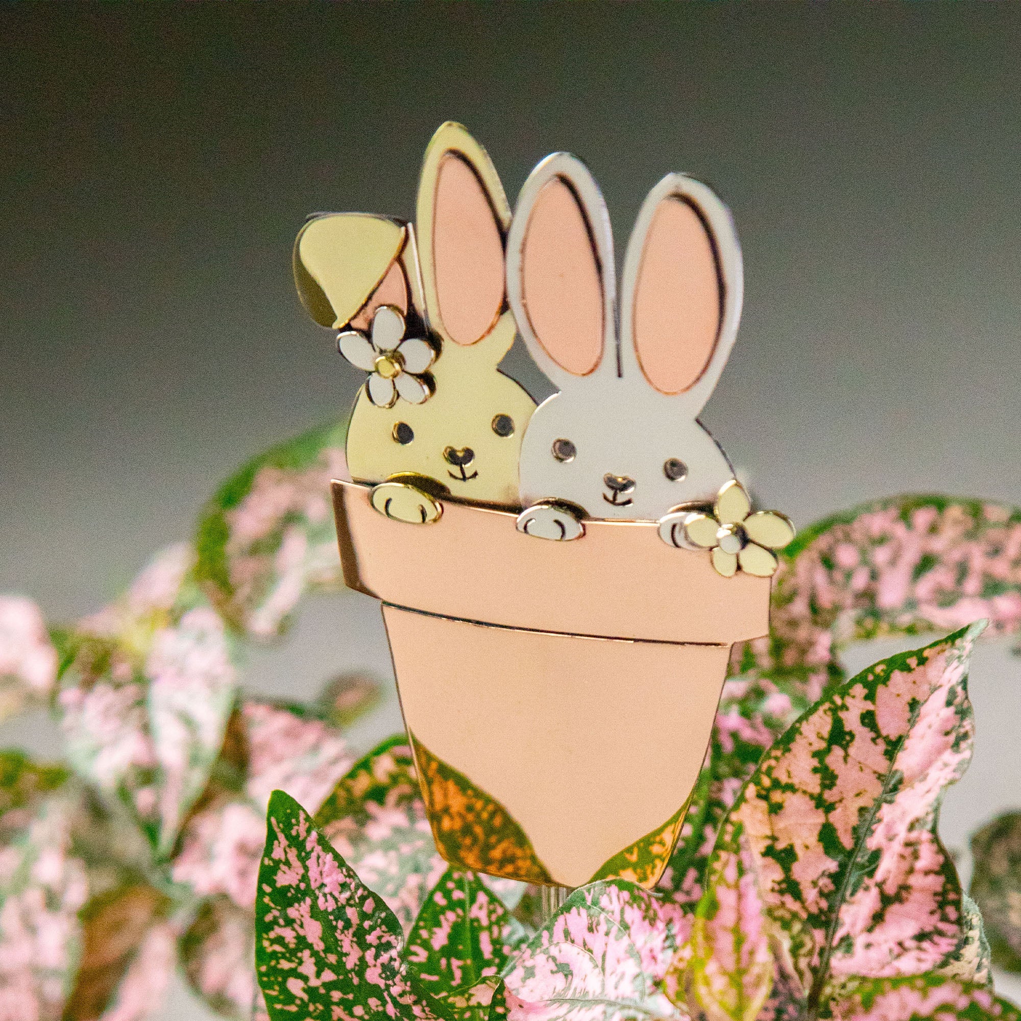 Sweet Bunnies Mixed Metal Plant Stake - Aaria Tees Aaria Tees