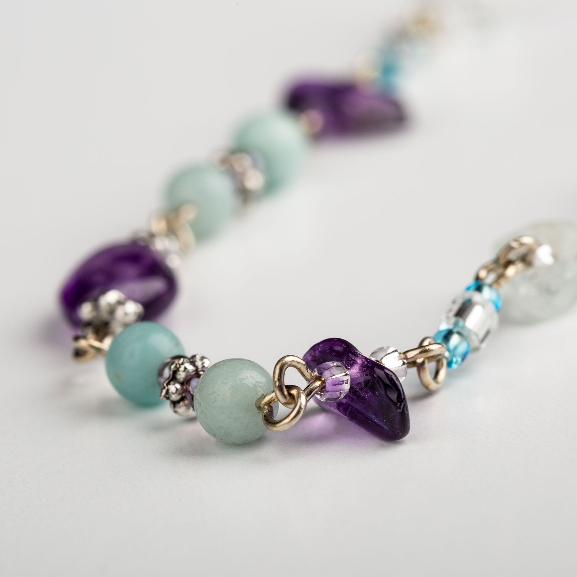 Dangling Gemstones Hand Beaded Anklet - Aaria Tees Aaria Tees