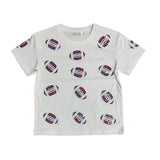 Tweenstyle by Stoopher - Sequin Footballs Tee - Red/Blue Aaria Tees