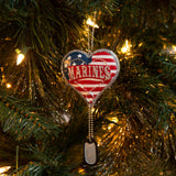 Military Service Heart & Dog Tag Ornament - Aaria Tees Aaria Tees