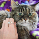 Cat Sterling Wrap Ring - Aaria Tees Aaria Tees