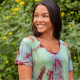 Sand & Stone Cold Shoulder Top - Aaria Tees Aaria Tees