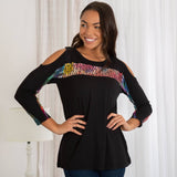 Slice Of Life Cold Shoulder Top - Aaria Tees Aaria Tees