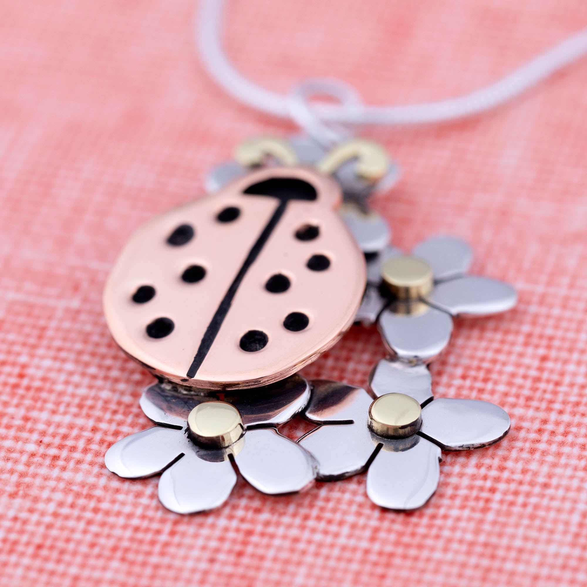 Lucky Ladybug Sterling Necklace - Aaria Tees Aaria Tees