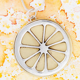 Lemon Slice Sterling & Brass Necklace - Aaria Tees Aaria Tees