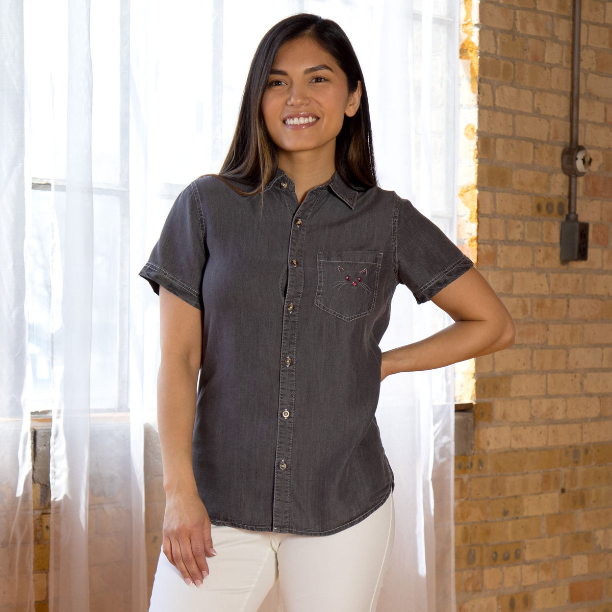 Paw Print Short Sleeve Camp Shirt - Aaria Tees