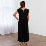 Midnight Garden Embroidered Long Dress - Aaria Tees Aaria Tees