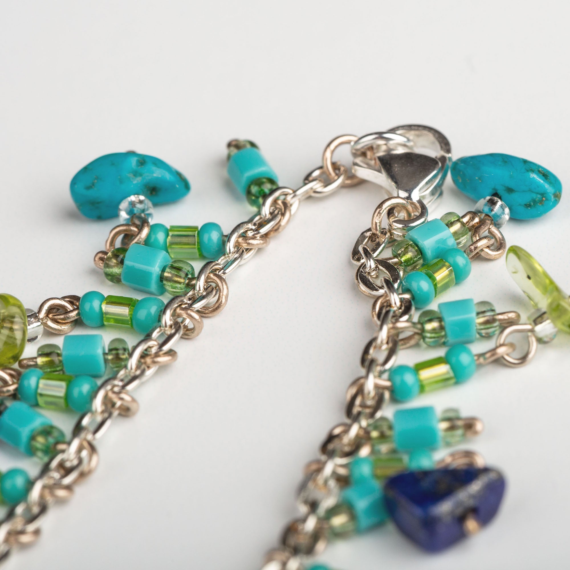 Dangling Gemstones Hand Beaded Anklet - Aaria Tees Aaria Tees