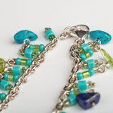 Dangling Gemstones Hand Beaded Anklet - Aaria Tees Aaria Tees