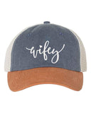 Embroidered Wifey/Hubby Trucker Hat – Anniversary Gift Cap - Aaria Tees Aaria Tees