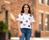 Tweenstyle by Stoopher - Cheer Things Sequin Patch Tee Aaria Tees