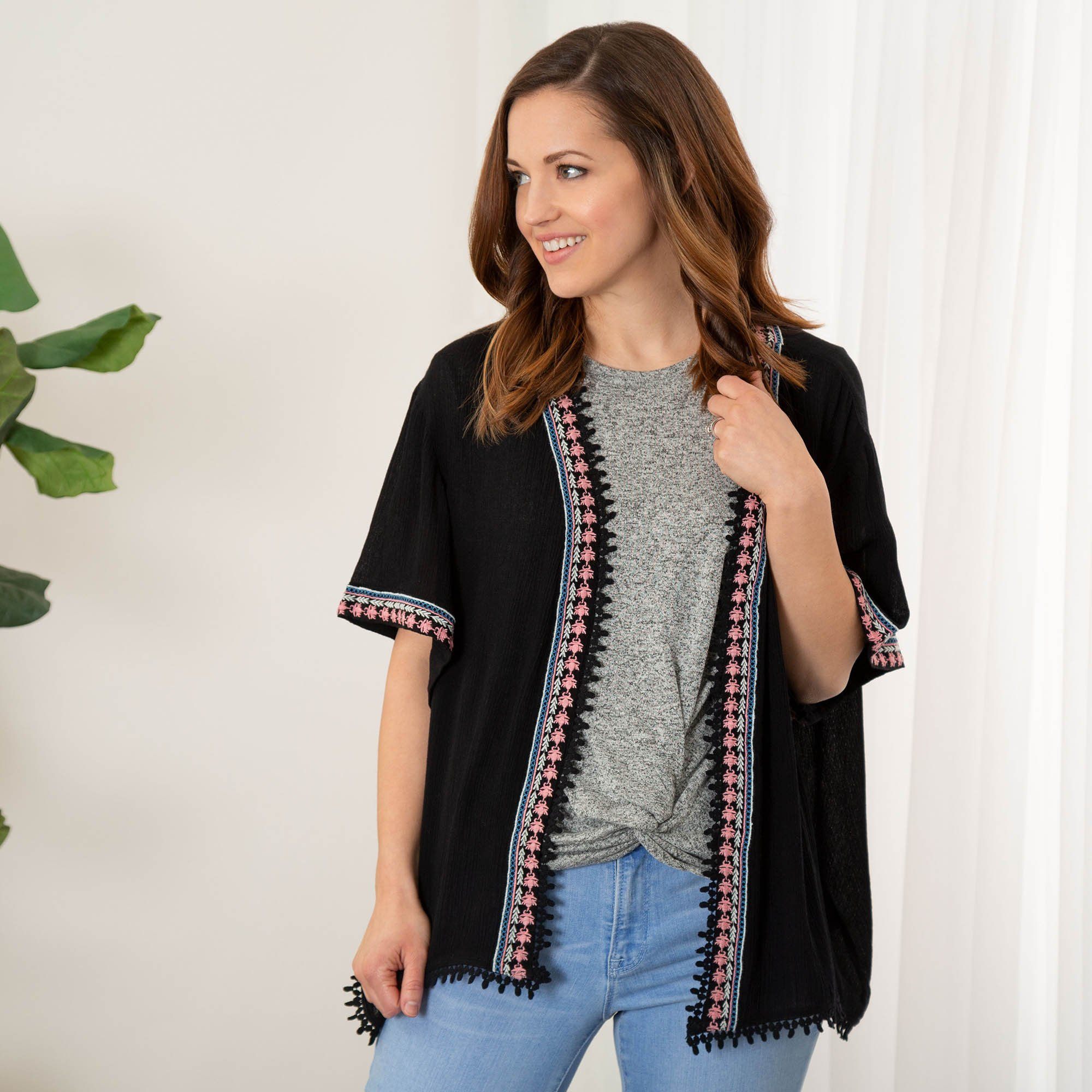 Midnight Muse Open-Front Cardigan - Aaria Tees Aaria Tees