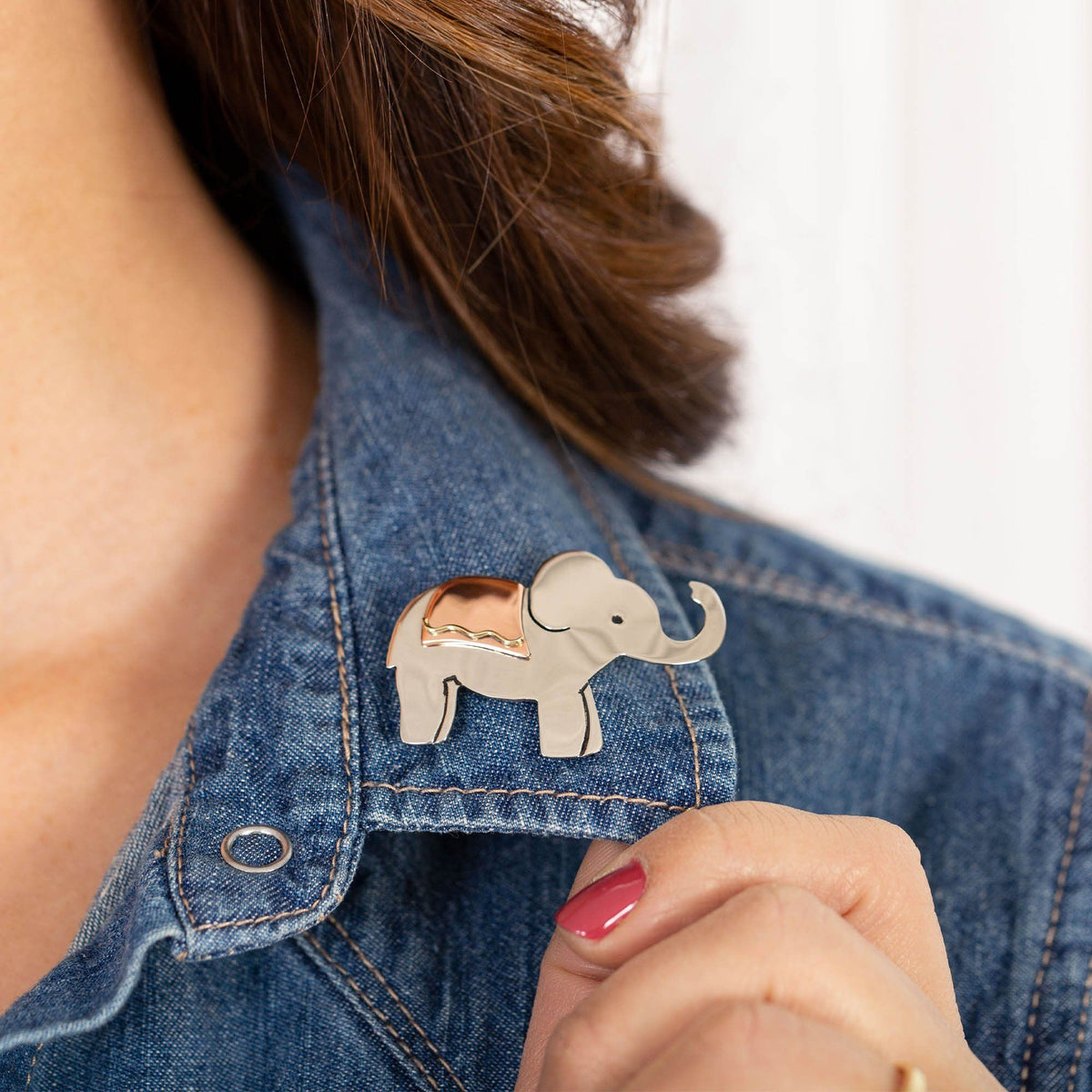 Proud Elephant Mixed Metal Pin - Aaria Tees