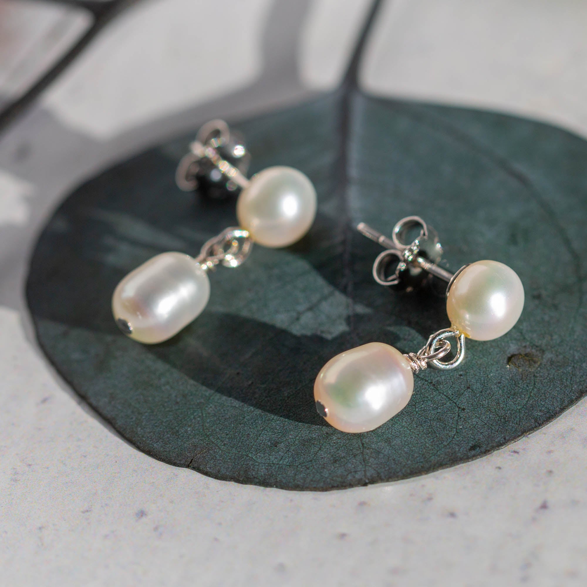 Dangling Fresh Water Pearl Earrings - Aaria Tees Aaria Tees