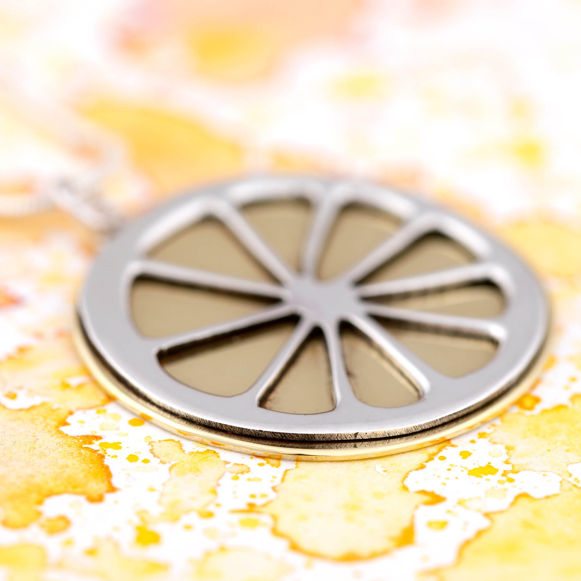 Lemon Slice Sterling & Brass Necklace - Aaria Tees Aaria Tees