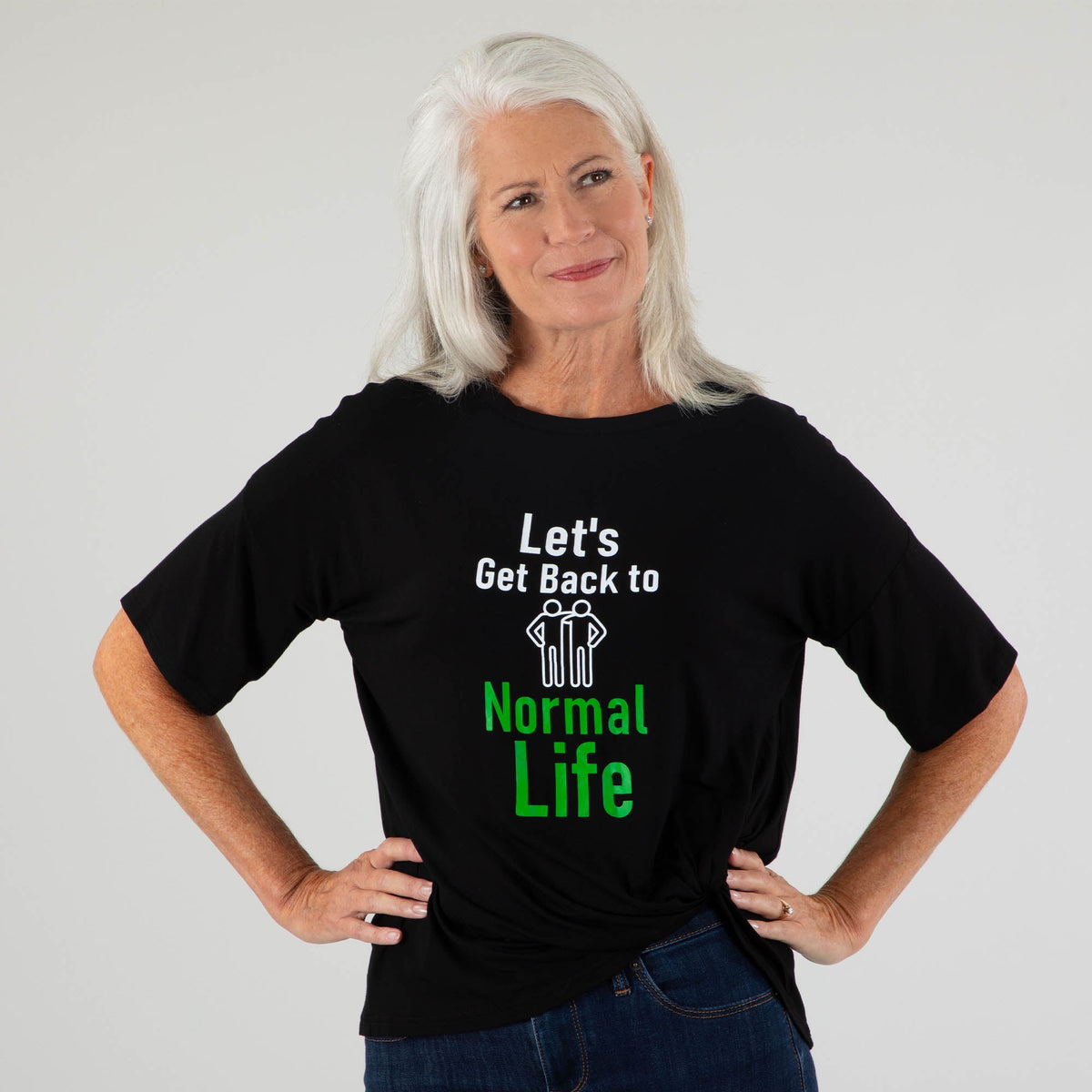 Let's Get Back Dolman Front Twist T-Shirt - Aaria Tees
