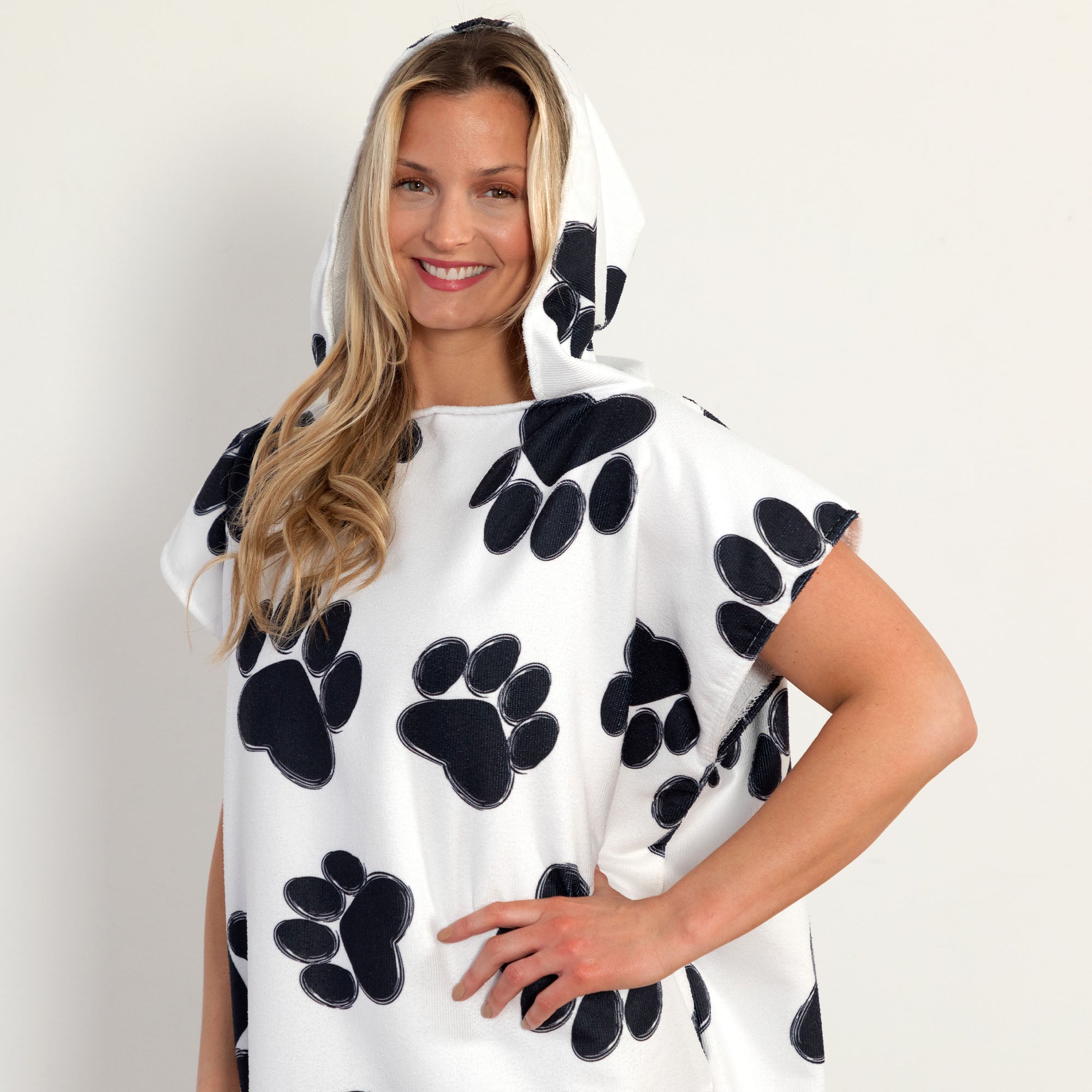 Paw Print Beach Towel Poncho - Aaria Tees Aaria Tees
