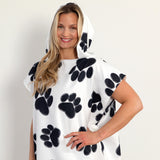 Paw Print Beach Towel Poncho - Aaria Tees Aaria Tees