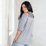 Cold Shoulder Juliet Sleeve Top - Aaria Tees Aaria Tees