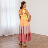 Color-Block Tie Shoulder Midi Dress - Aaria Tees Aaria Tees
