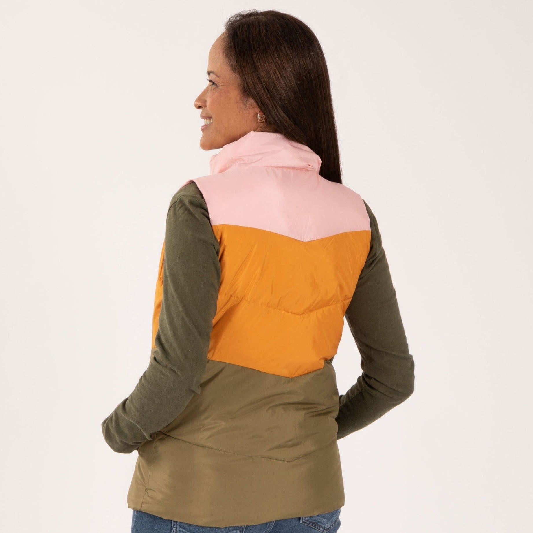 Puffy Chevron Pattern Vest - Aaria Tees Aaria Tees
