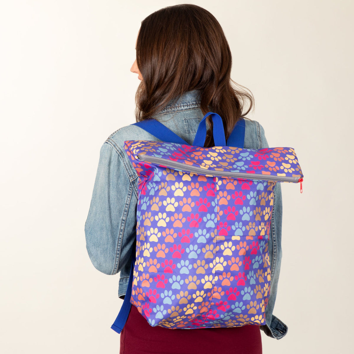 Paw Print Packable Backpack - Aaria Tees