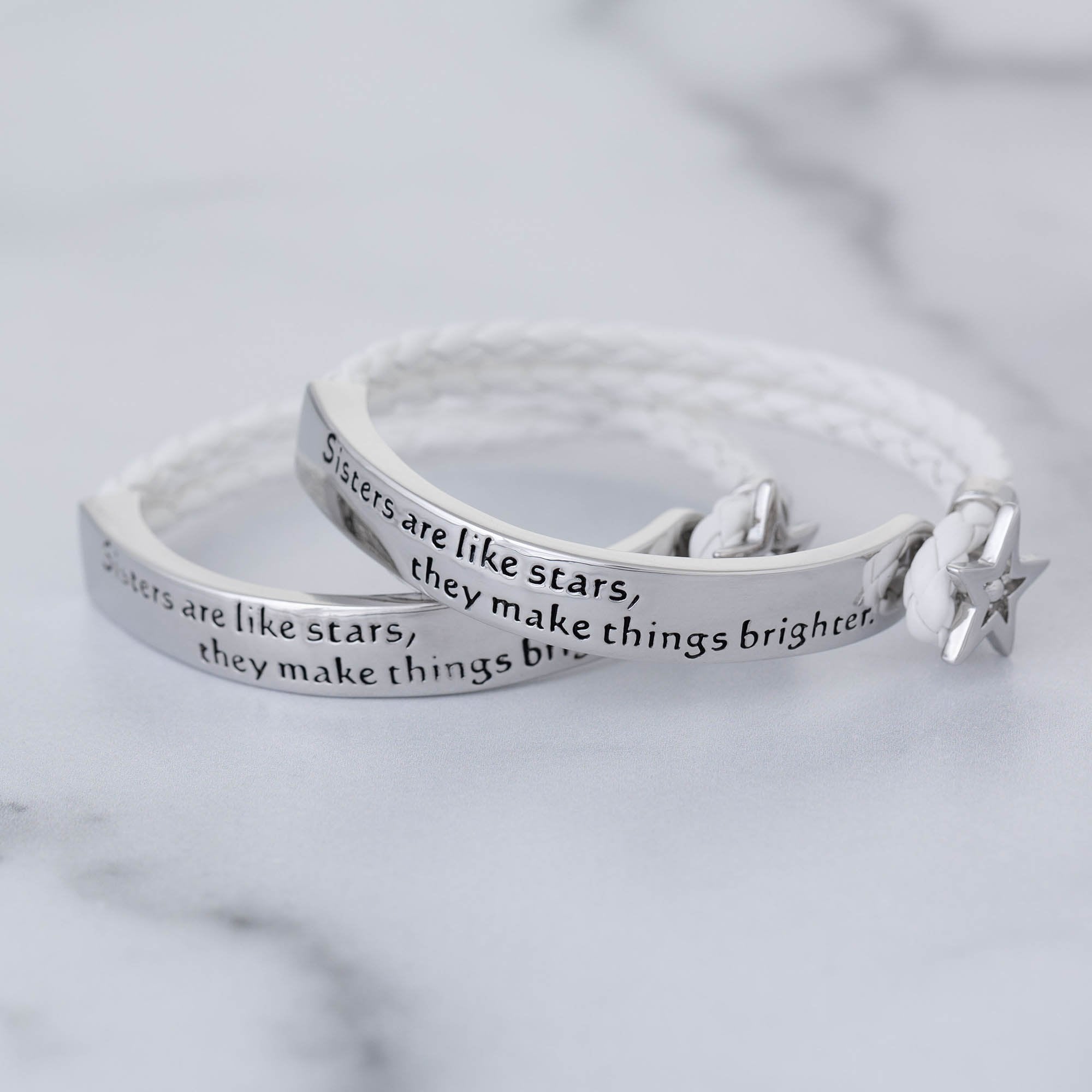 Sisters Are Like Stars Braided Bracelet - Aaria Tees Aaria Tees