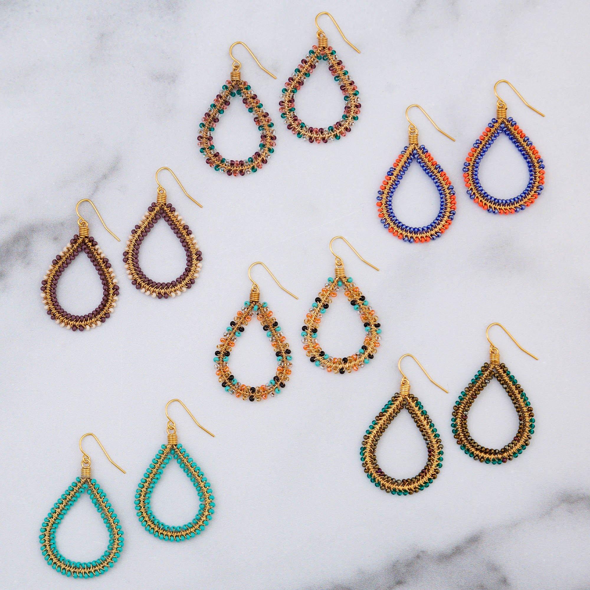 Double Beaded Teardrop Earrings - Aaria Tees Aaria Tees