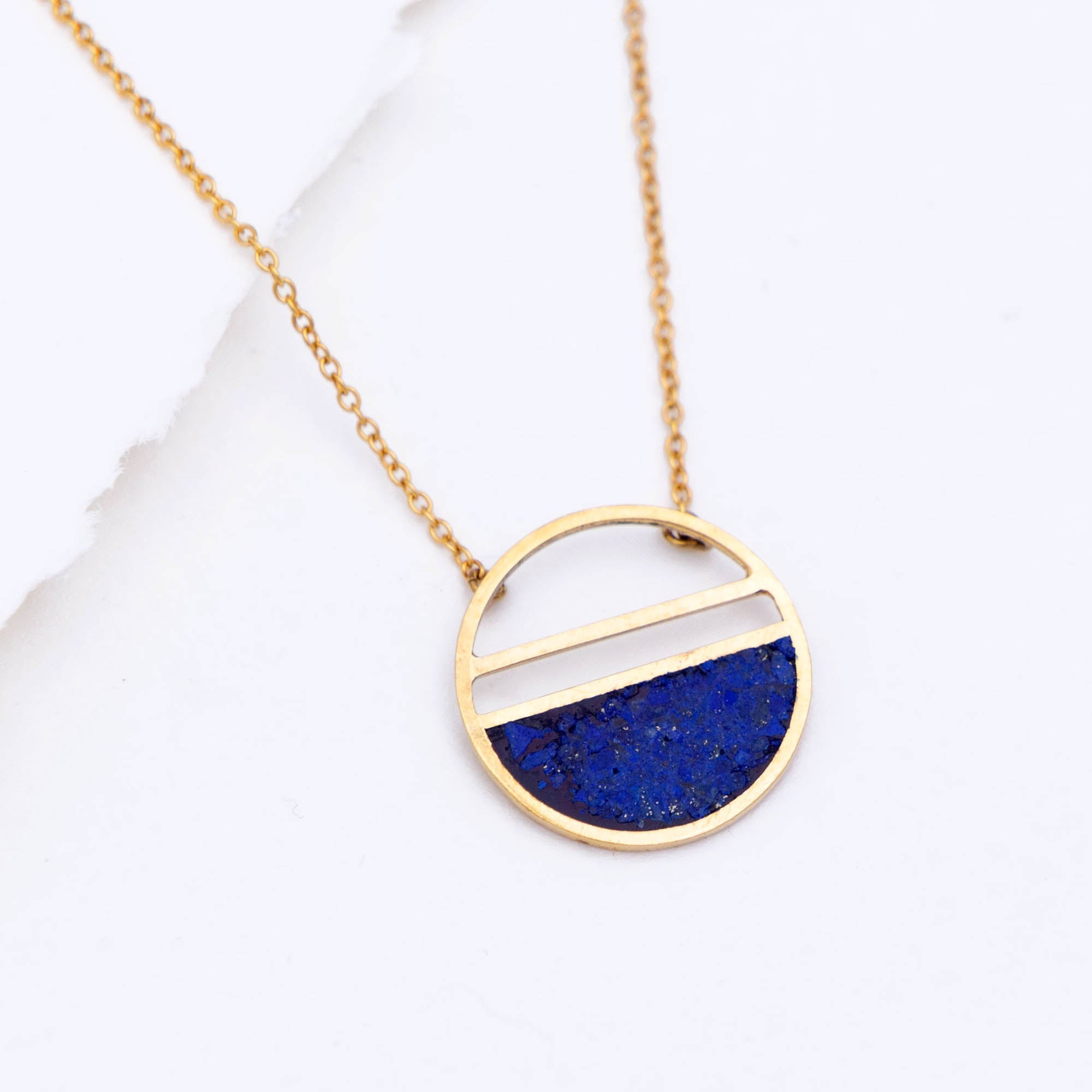 Half Full Lapis Necklace - Aaria Tees Aaria Tees