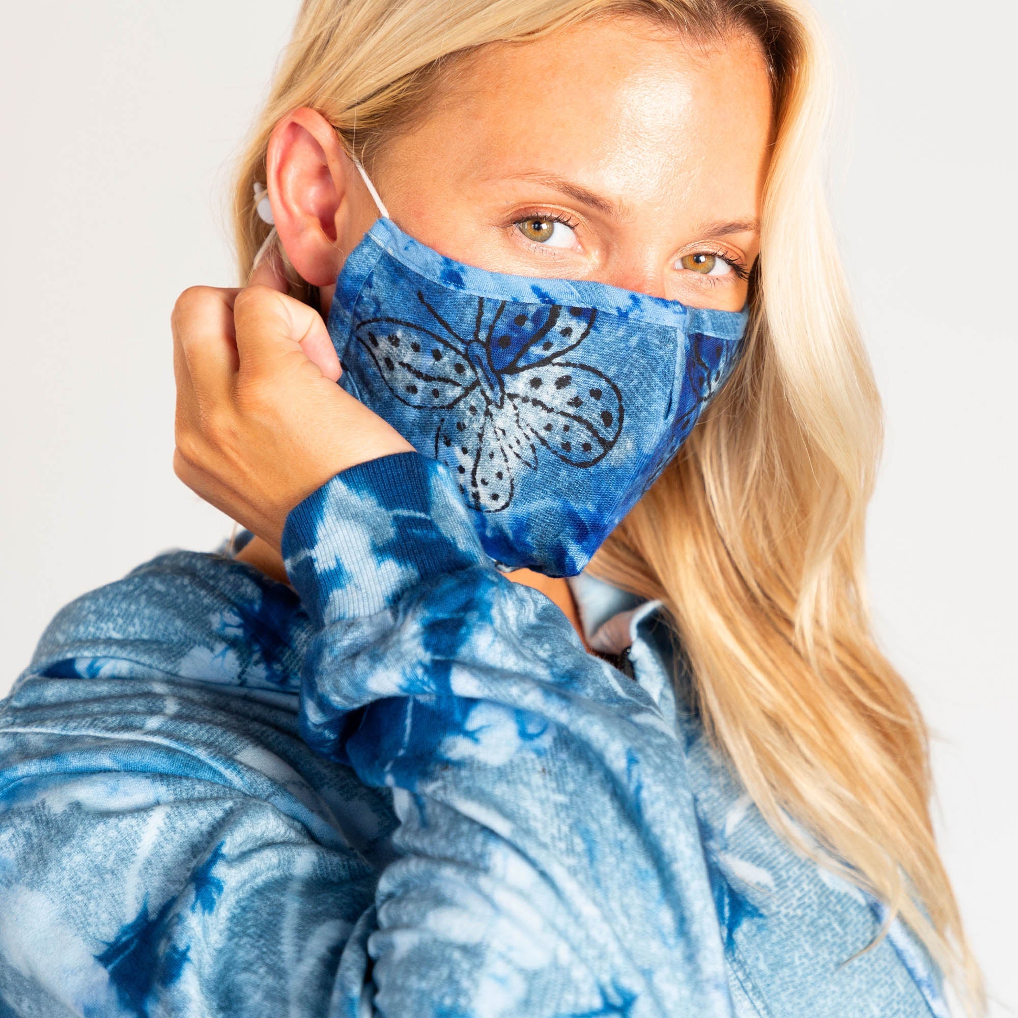 Butterflies in Bloom Face Mask & Headband - Aaria Tees Aaria Tees
