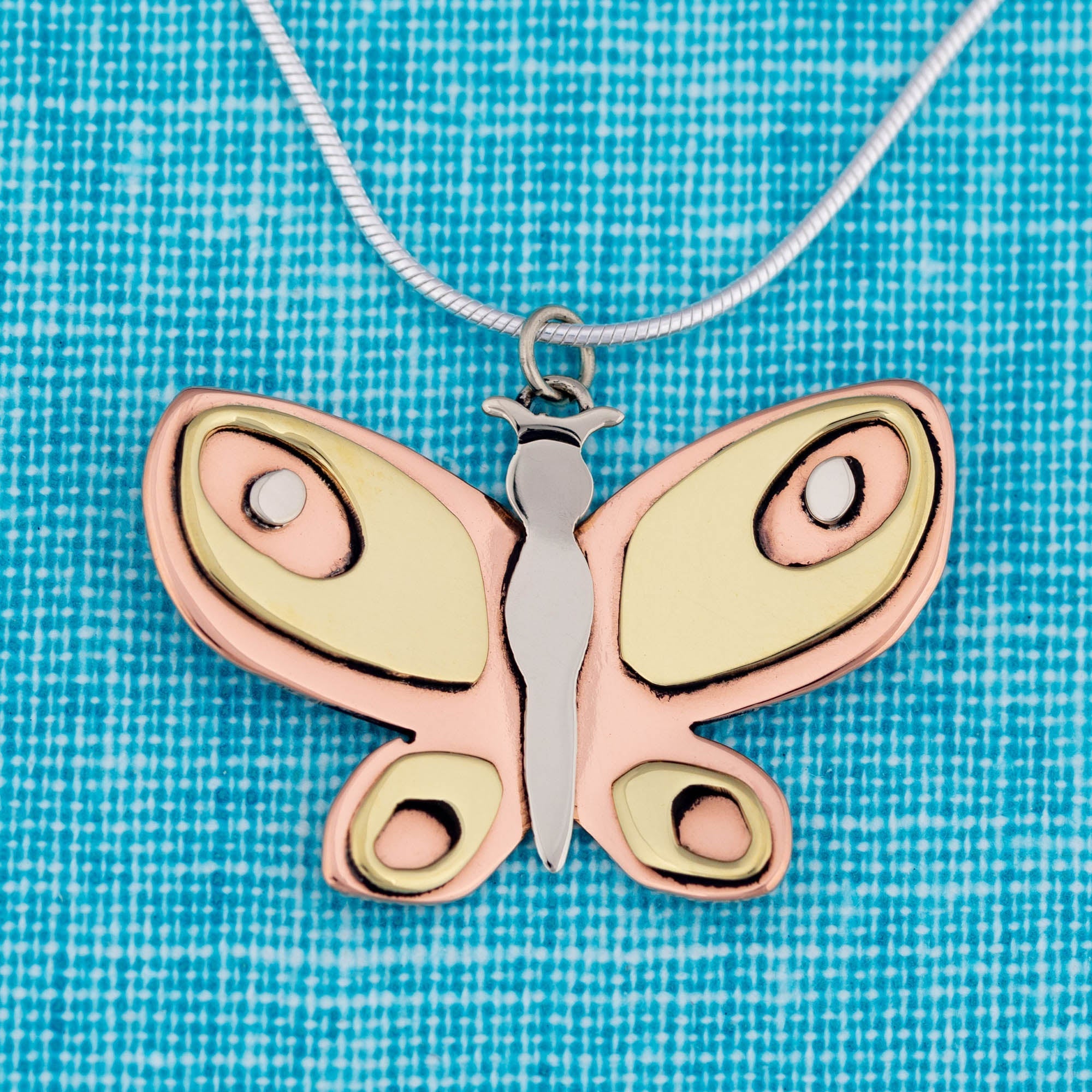 Colorful Butterfly Mixed Metal Necklace - Aaria Tees Aaria Tees