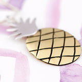 Juicy Pineapple Sterling & Brass Necklace - Aaria Tees Aaria Tees