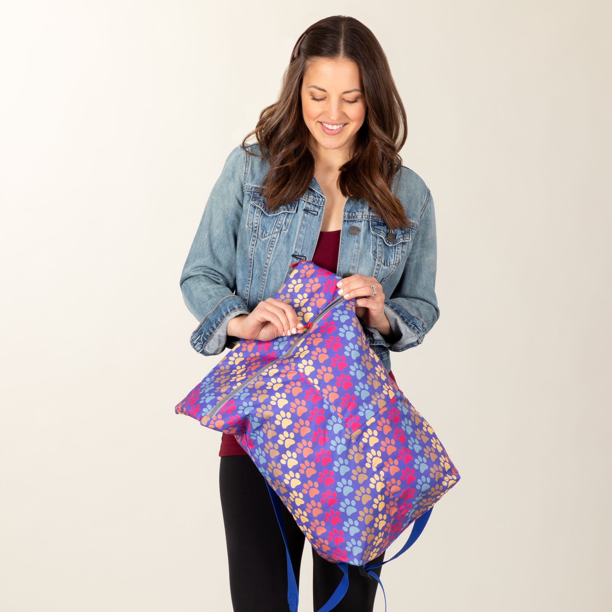 Paw Print Packable Backpack - Aaria Tees Aaria Tees