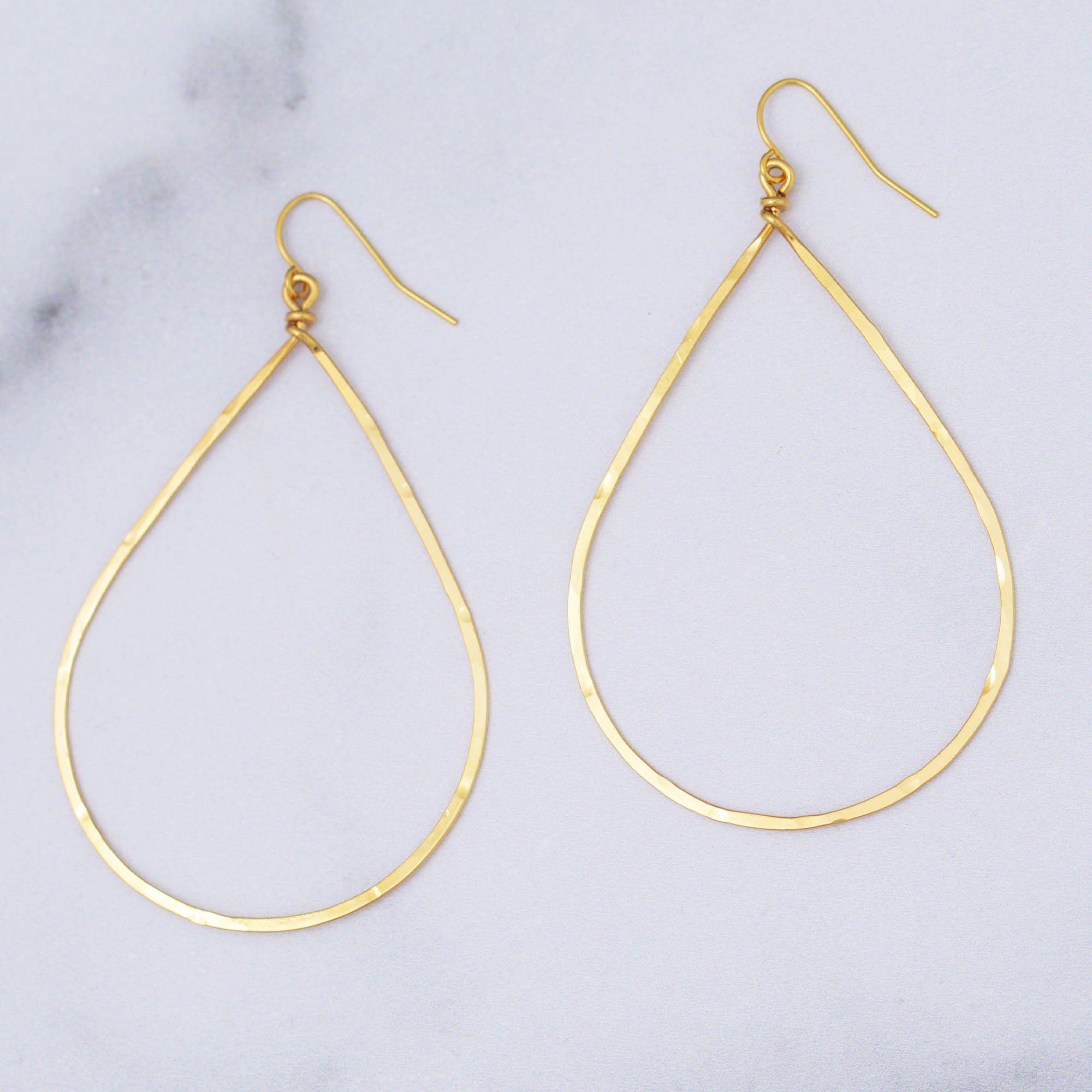 Gold-Plated Teardrop Earrings - Aaria Tees Aaria Tees