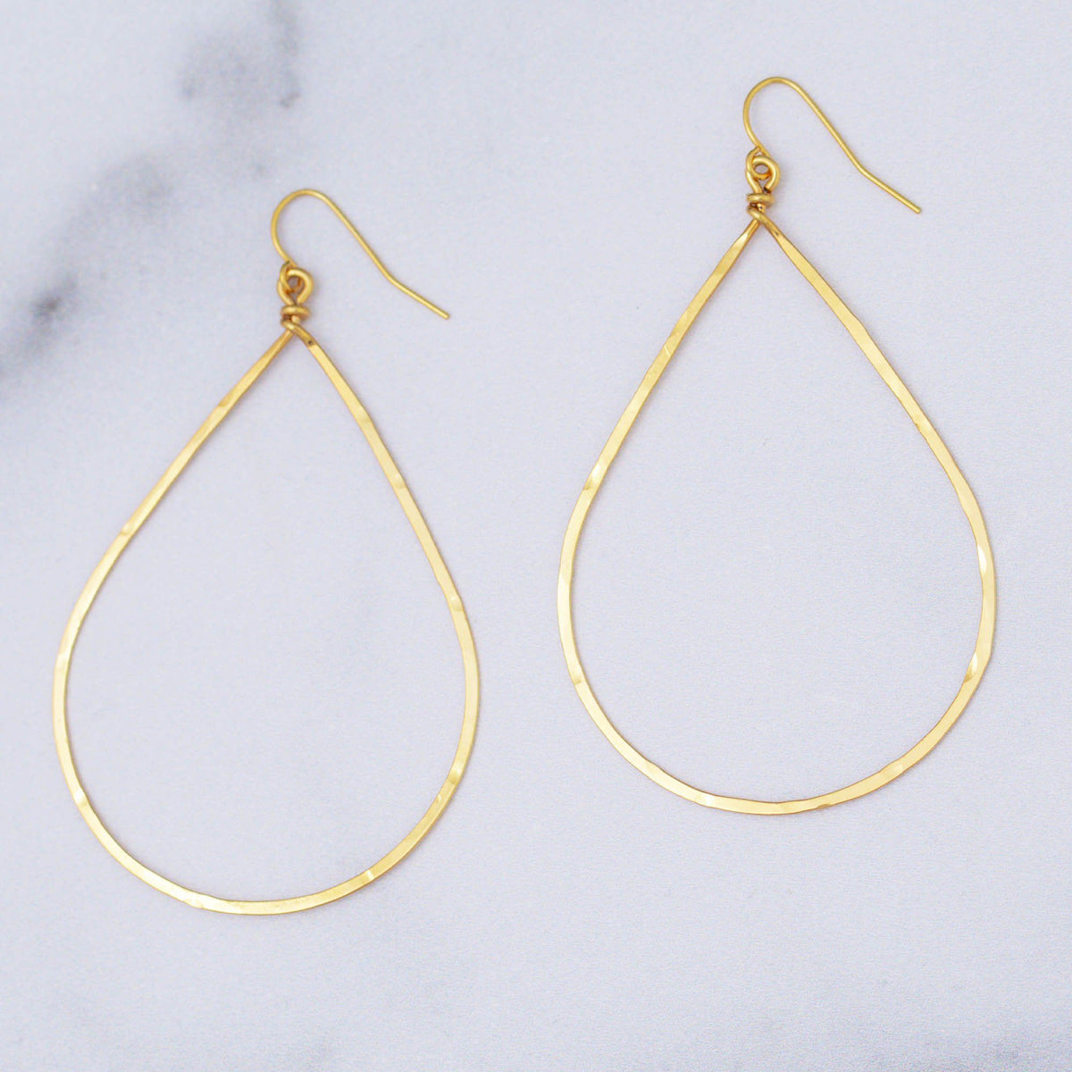 Gold-Plated Teardrop Earrings - Aaria Tees