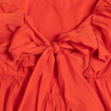 Open Back Ruffle Midi Dress - Aaria Tees Aaria Tees