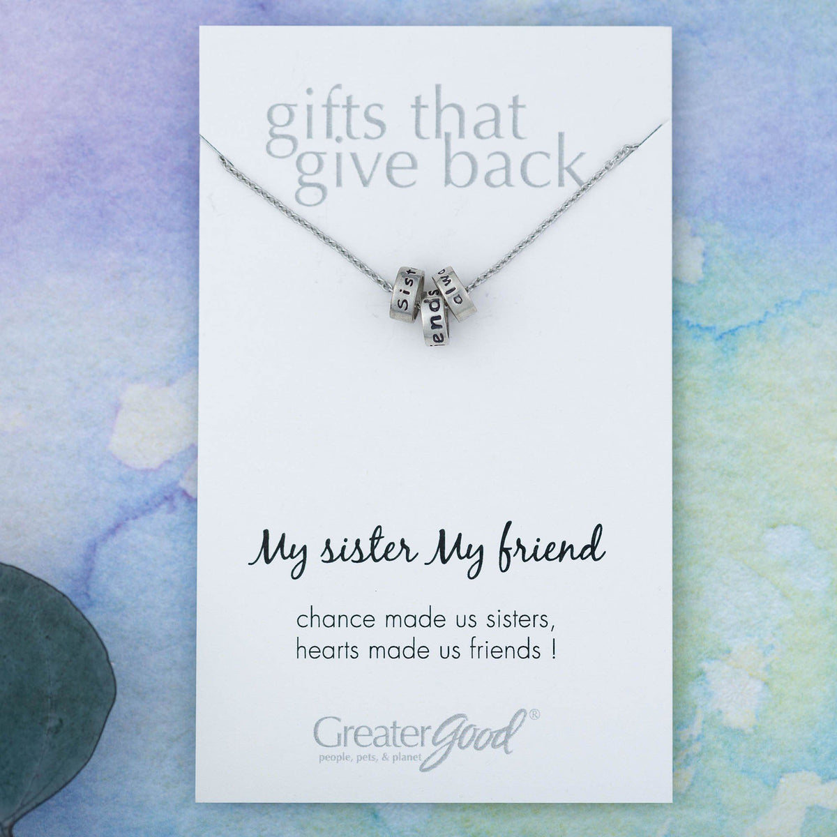 Sisters Friends Always Pewter Necklace - Aaria Tees