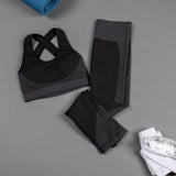 Textured Leggings & Sports Bra Activewear Set - Aaria Tees Aaria Tees