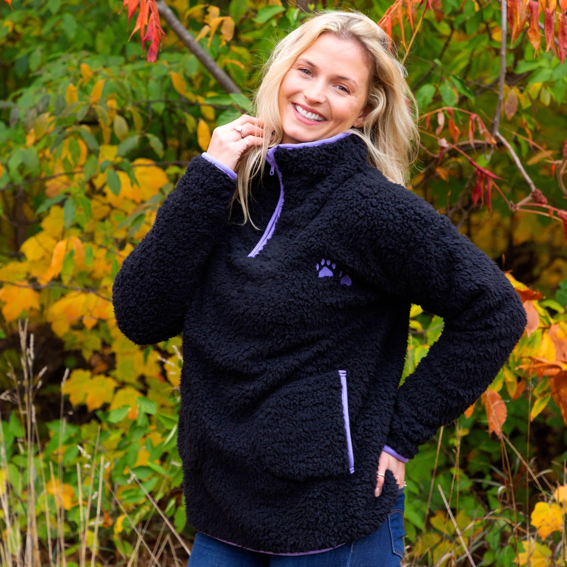 Cozy Paw Plush Sherpa Fleece Pullover - Aaria Tees Aaria Tees