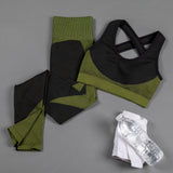 Textured Leggings & Sports Bra Activewear Set - Aaria Tees Aaria Tees