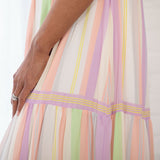 Colorful Stripes Tie Shoulder Maxi Dress - Aaria Tees Aaria Tees