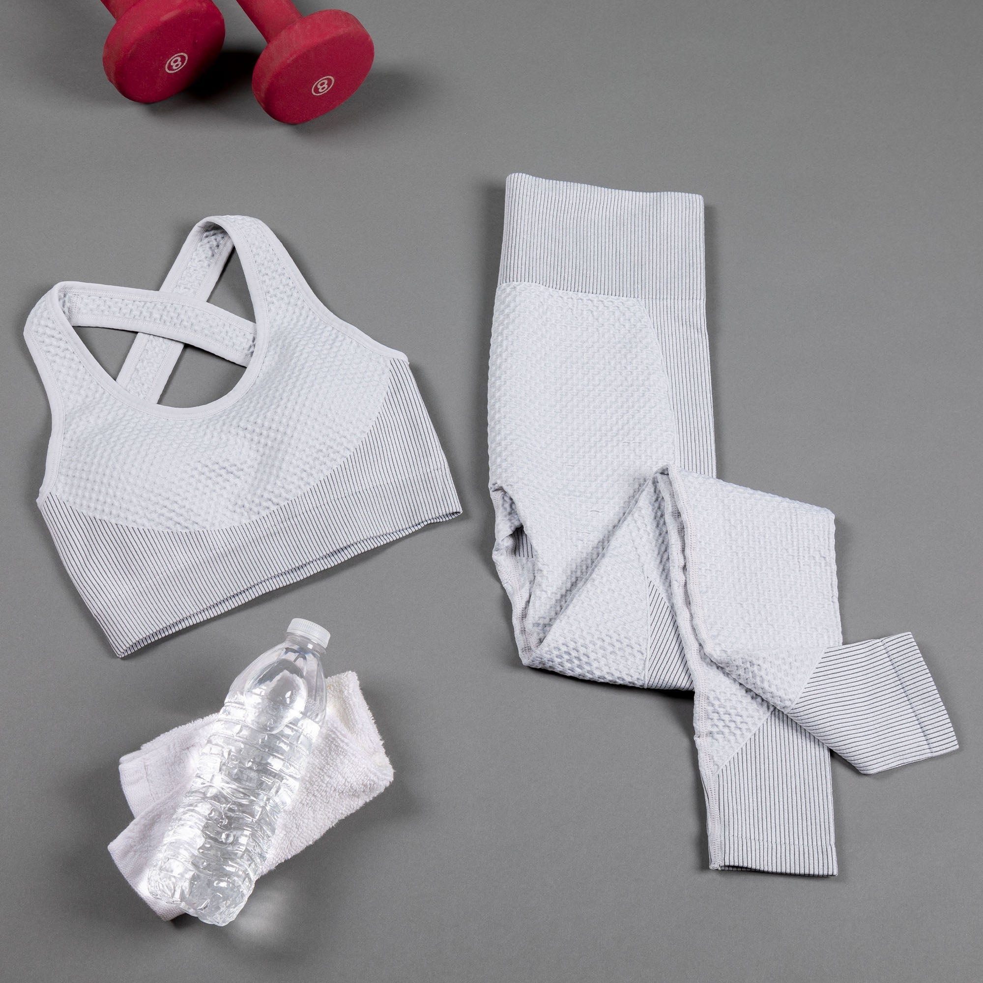 Textured Leggings & Sports Bra Activewear Set - Aaria Tees Aaria Tees