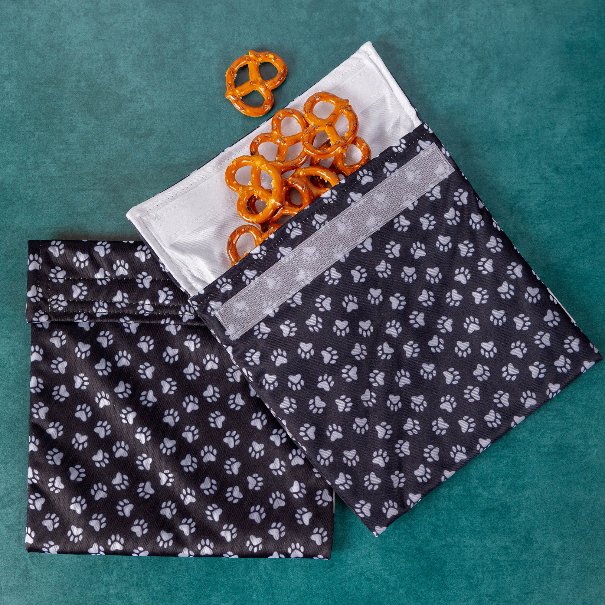 Paw Print Reusable Snack Pouch - Set of 2 - Aaria Tees Aaria Tees