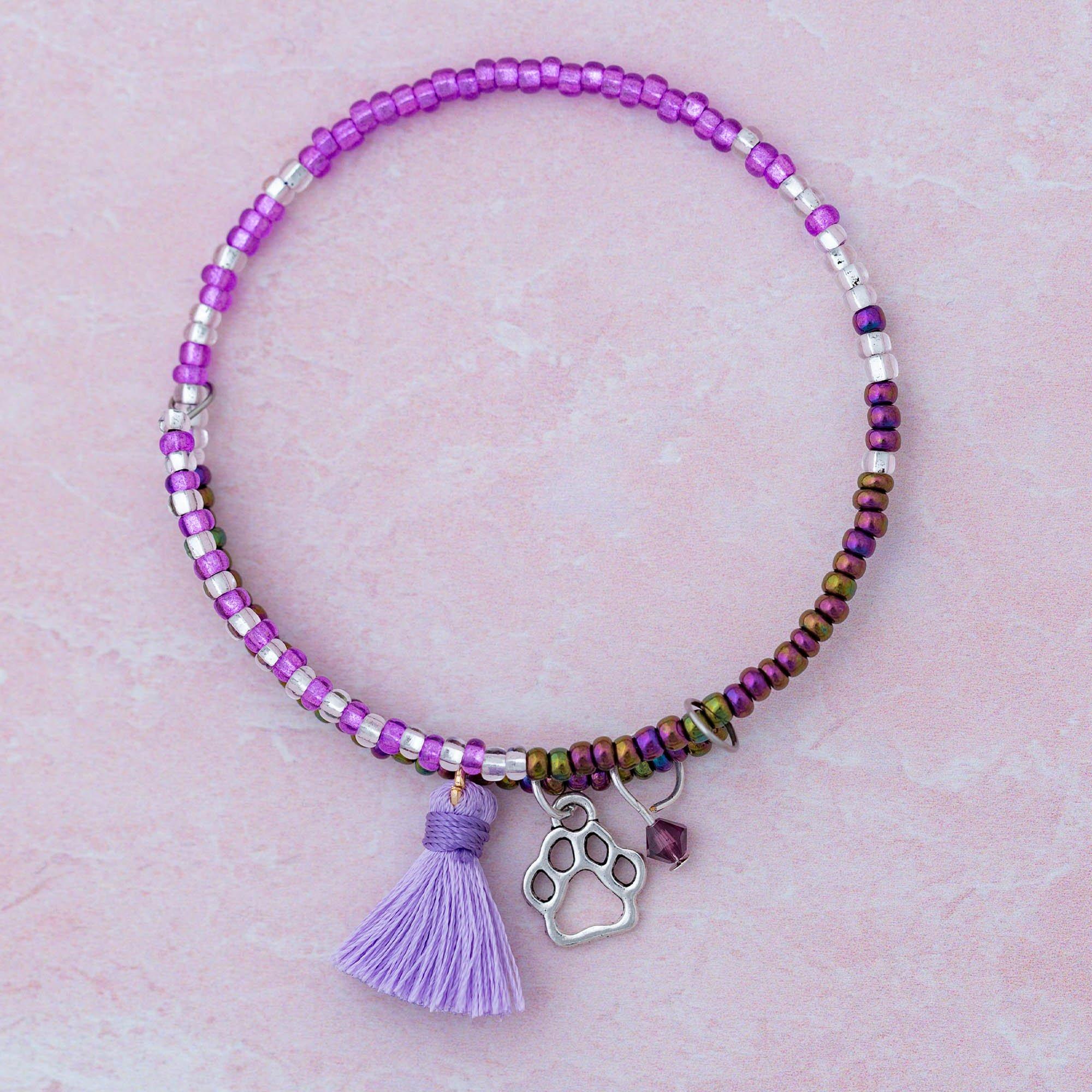 Fair Trade Beaded Paw Print Adjustable Bracelet! - Aaria Tees Aaria Tees