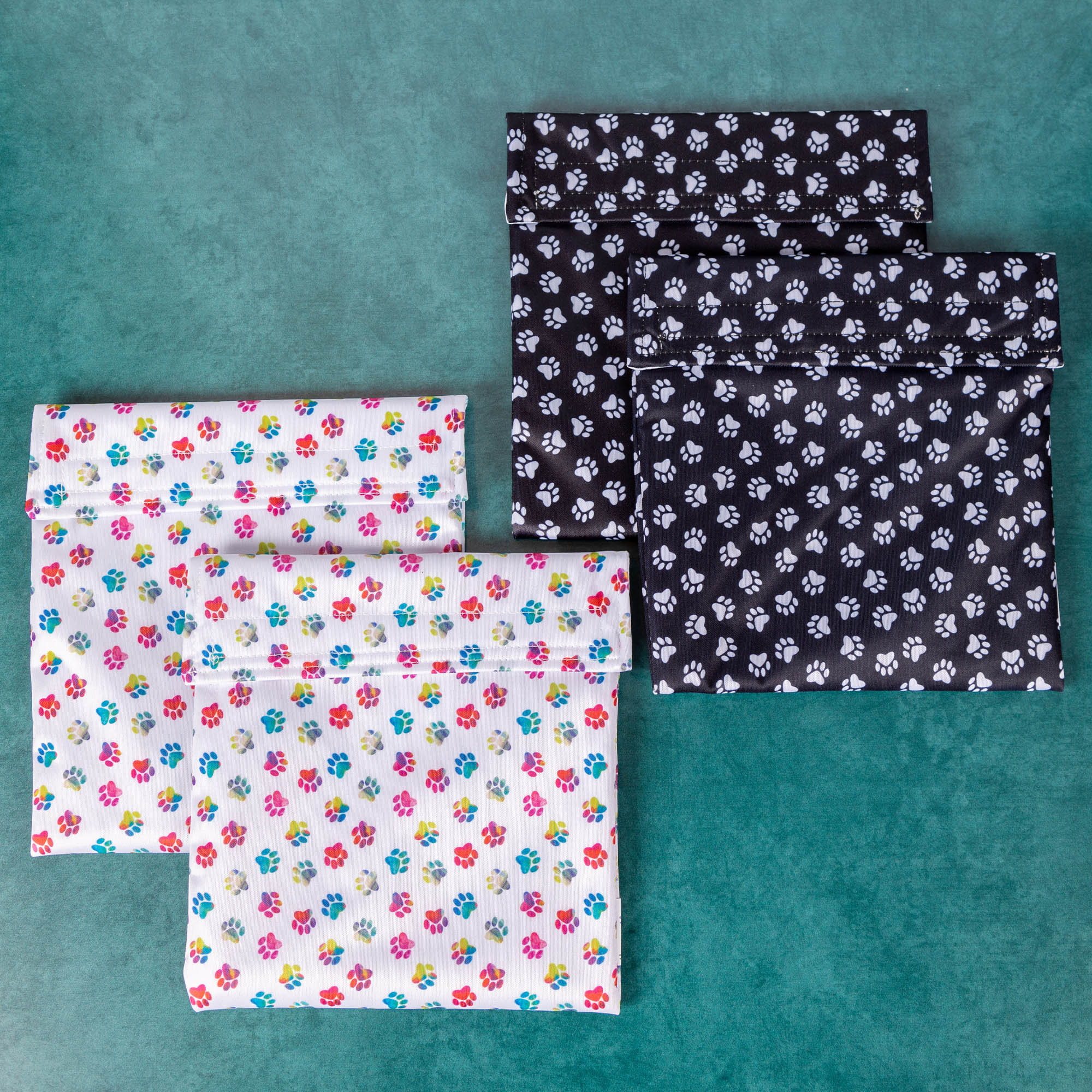 Paw Print Reusable Snack Pouch - Set of 2 - Aaria Tees Aaria Tees