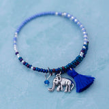 Fair Trade Beaded Blue Elephant Adjustable Bracelet! - Aaria Tees Aaria Tees