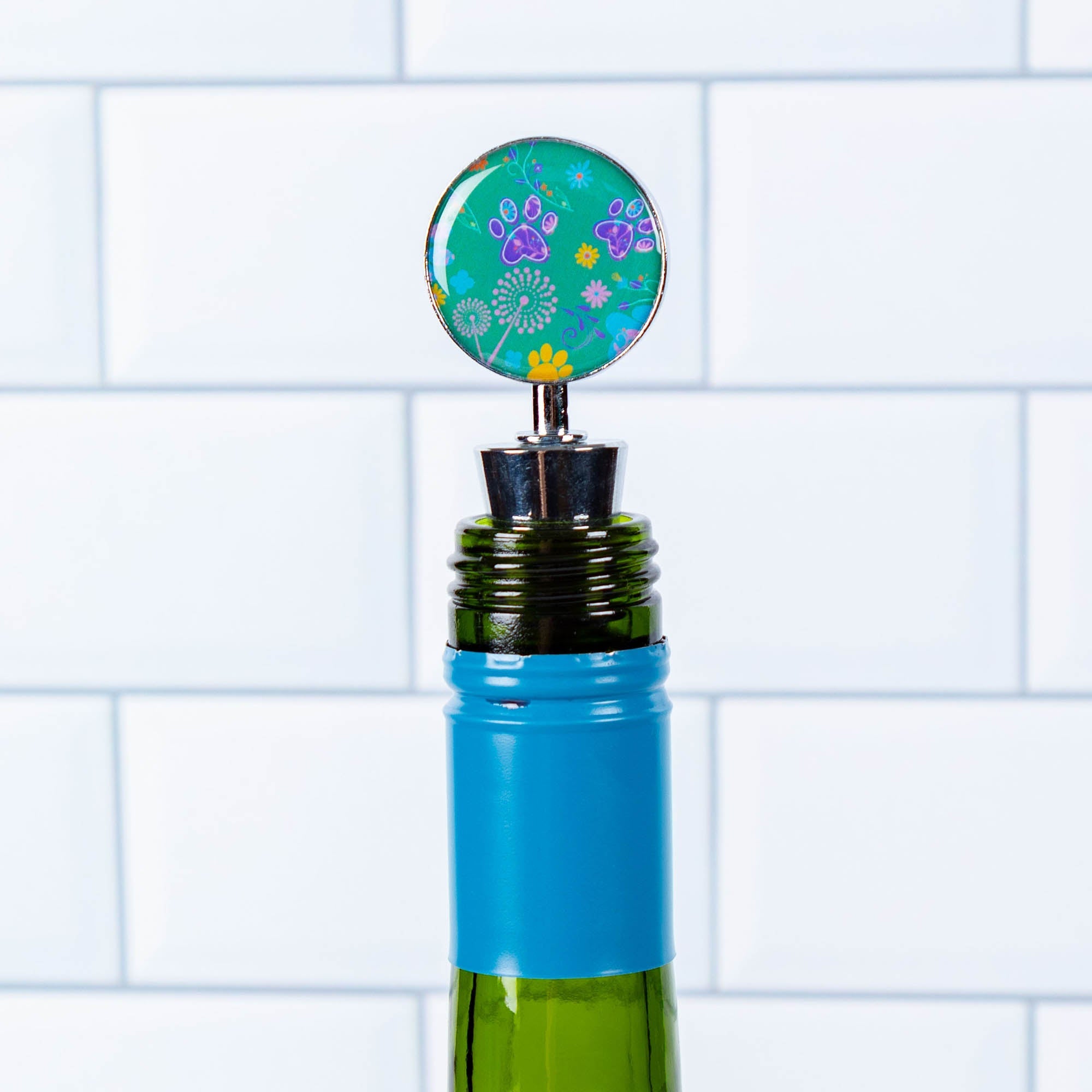Fields of Flowers Paws Wine Stopper - Set of 2 - Aaria Tees Aaria Tees