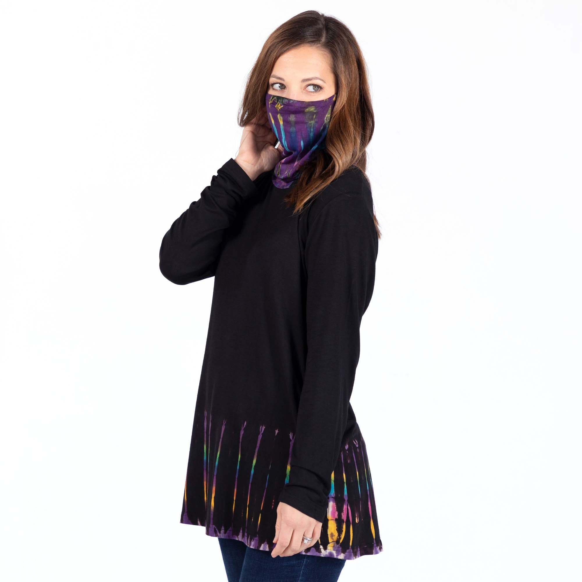 Tie-Dye Tunic with Face Mask - Aaria Tees Aaria Tees
